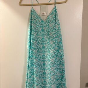 NYMPHE Aqua Geometric Strappy Dress